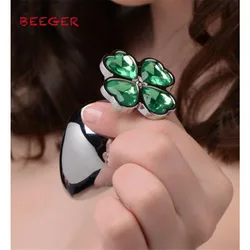 BEEGER 	 Lucky Clover Gem Anal Plug,S/M/L Size Four Leaf Clover Stainless Steel Crystal Jewelry Anal Butt Plugs