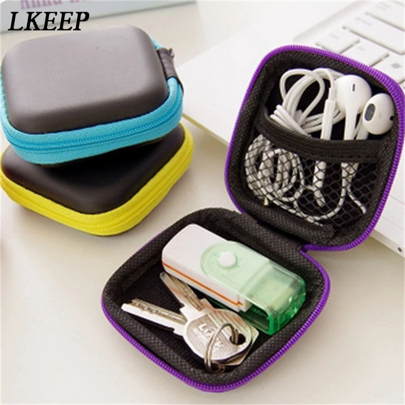 Mini Earphone Bag Zipper Headphones SD Card Box Earphone Cases Earbuds Headset Carry Digital Bag Travel Accessories Organizer