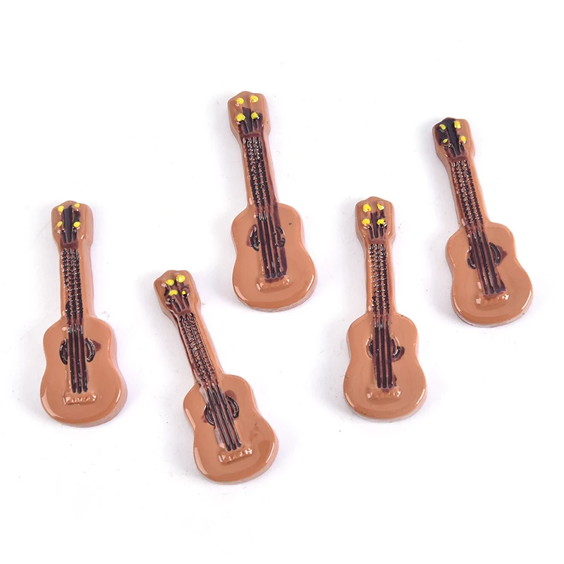 5Pcs Cute Guitar 1/12  Dollhouse Accessories Miniature Instrument Part for Home Decor Kid Furniture Craft Ornament