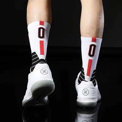 No0 Damian Zero Lillard Basketball Elite Player Thick Sport Crew Towel Training Socks Digital Number Portland Team Point Guard