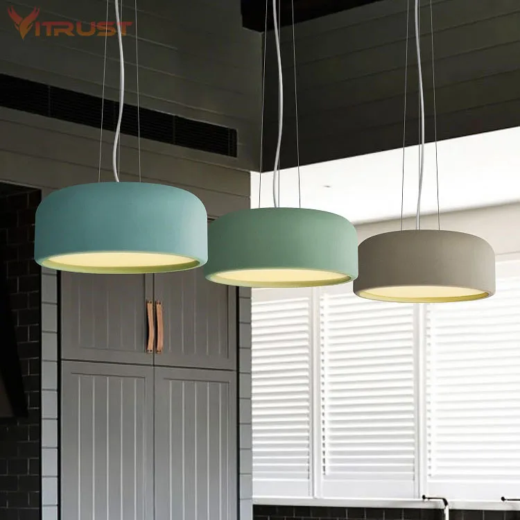 

Colorful macaron pendant light fixture Modern design Aluminium shade Luminaire Dining Room Light for living room restaurant bar