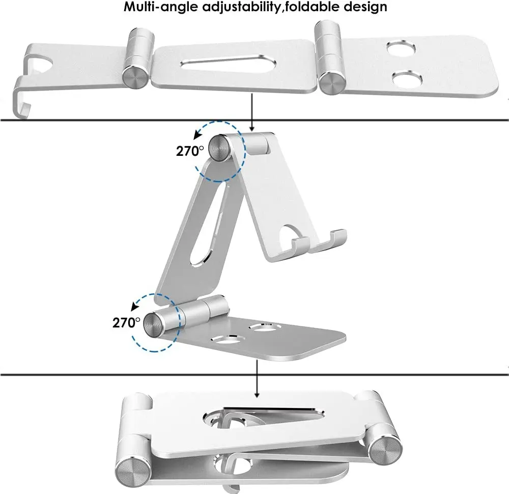 STONEGO Phone Holder Stand for iPhone 11 Xiaomi mi 9 Metal Phone Holder Foldable Mobile Phone Stand Desk For iPhone 7 8 X XS