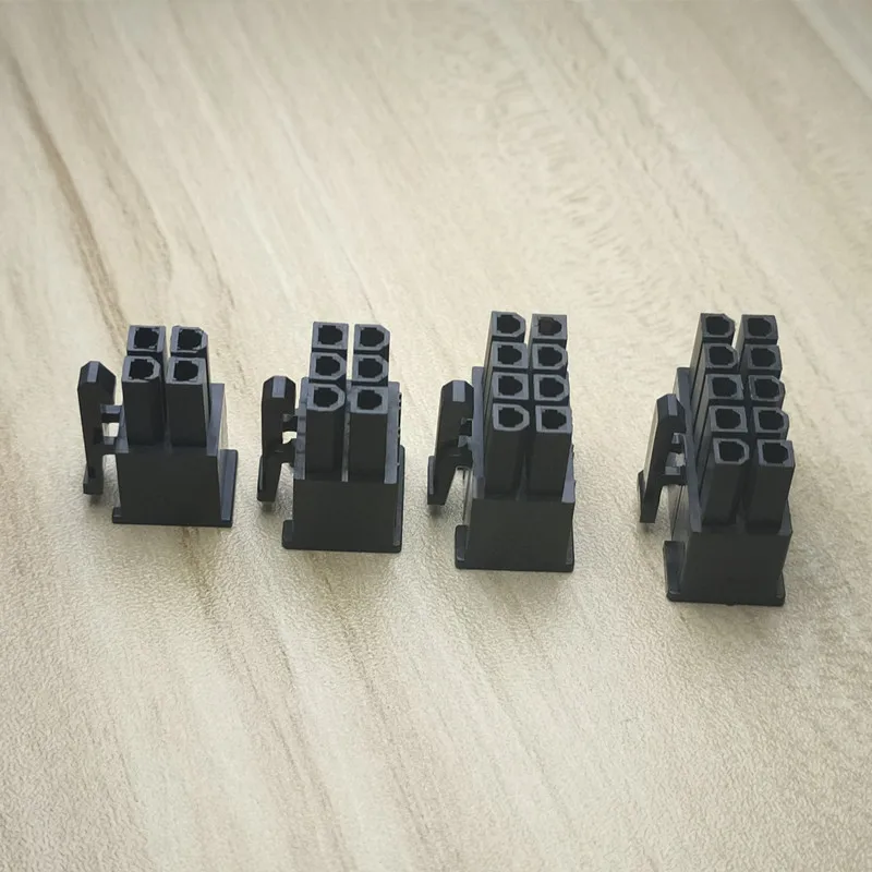 30PCS/1LOT 5557 4.2mm Black Male Plug Shell For Computer Power Connectors Housing 2P 4P 6P 8P 10P 12P 14P 16P 18P 20P 24PIN