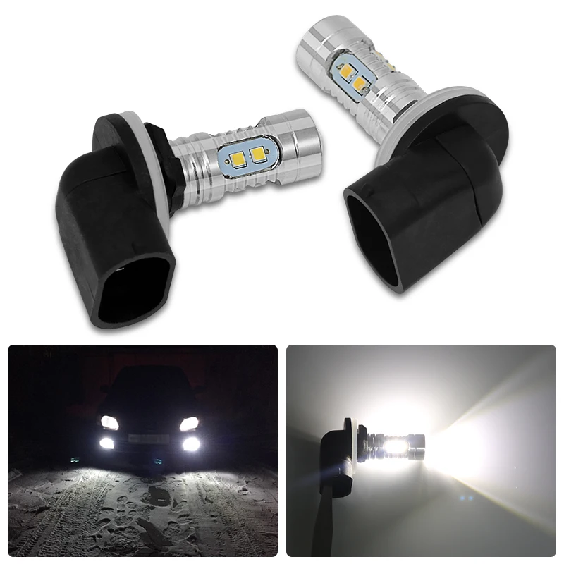 

2pcs H27 881 LED Car Fog Light Bulbs Day Running Light White Waterproof Led For Volkswagen VW POLO Golf 4 5 7 MK4 5 7 Passat B6