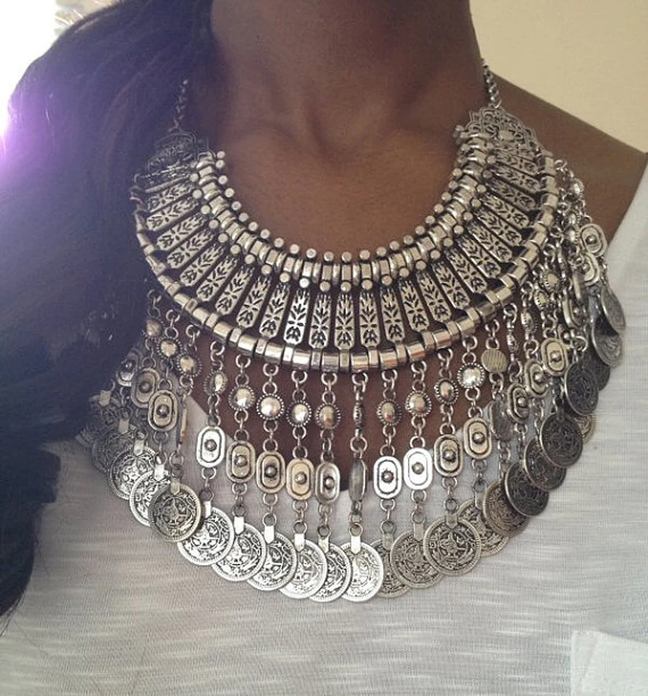 Afghan Bohemian Choker Necklace Earrings Set