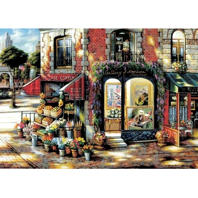 DIY 5D Алмазная вышивка Цветы Магазин Полный квадратный алмазный живопись Вышивка крестиком Алмазная мозаика Хобби и ремесла Домашний декор