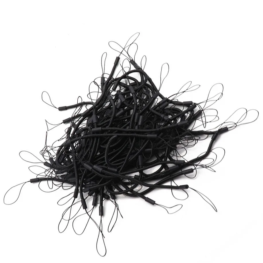 PU elastic cord spring small hanging line stylus hanging line black rubber head rope anti-loss rope  Spring Hose Wire For Phone