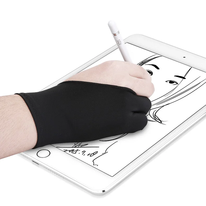 1 PCS New Anti-mistouch Gloves Professional Two-finger Gloves Capacitive Pen Touch Anti-mistouch Tablet Sweat-proof Drawing