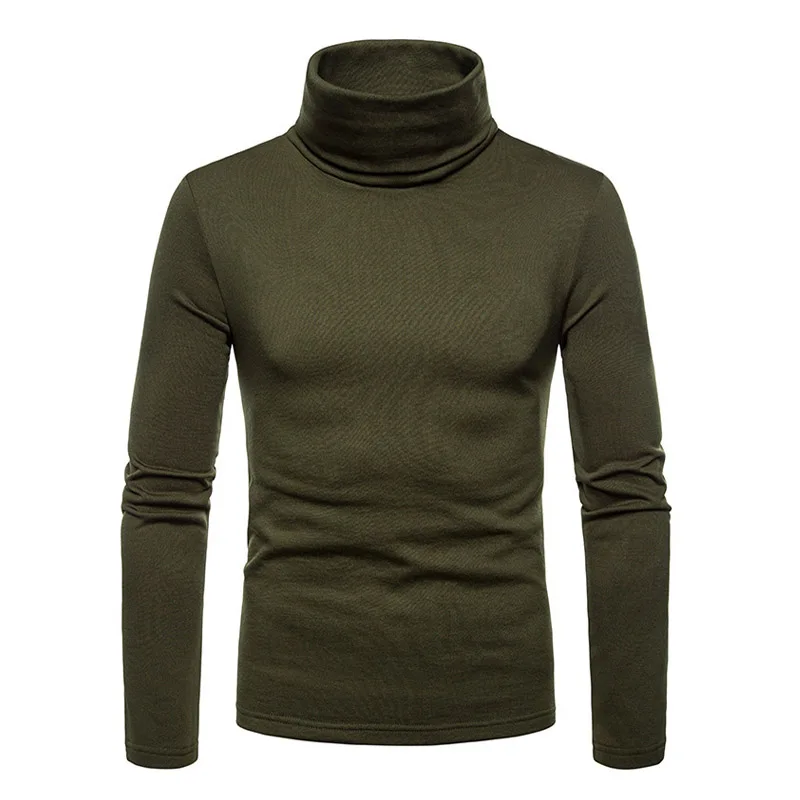 Sweter z dzianiny jesień zima mężczyźni nowy Casual wąska z dzianiny sweter mężczyźni komfort cienkie swetry z golfem jednolity sweter Pull Homme