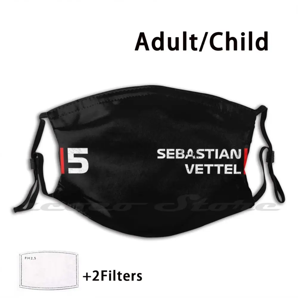 

Vettel Retro Custom Pattern Washable Filter Pm2.5 Adult Kids Mask We Race As One Seb Vettel Fast Cars Race Racing