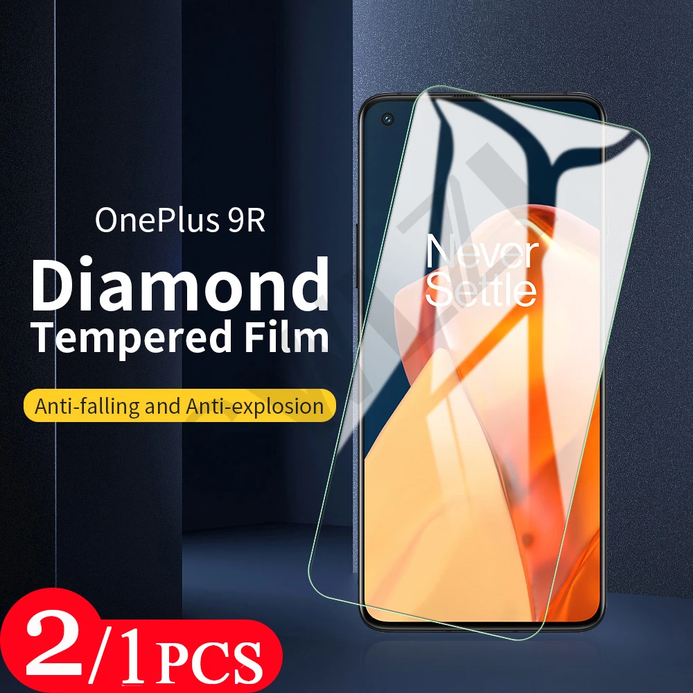 2/1Pcs for oneplus 9 9R 9E Nord N10 N100 8 8T plus 7 7T pro tempered glass oneplus 6 6T phone screen protector protective film