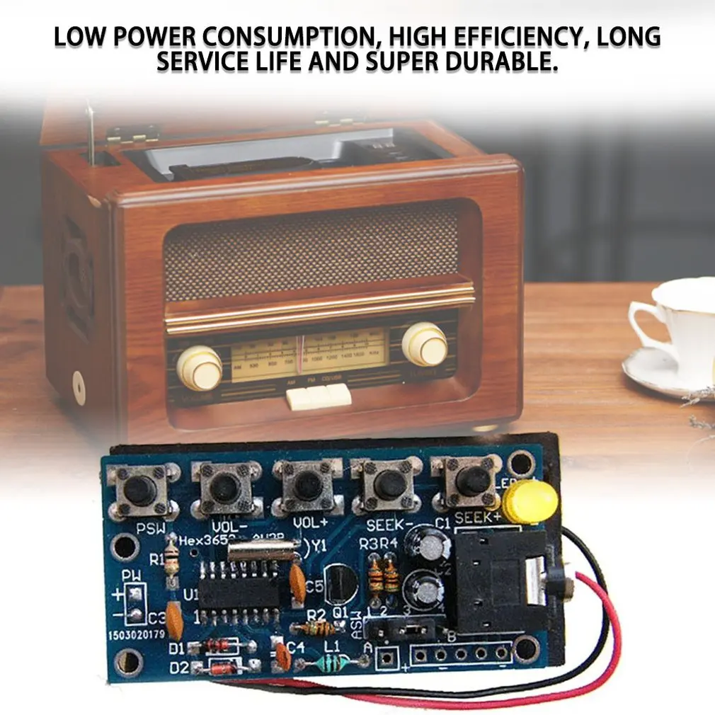 Wireless Stereo FM Radio Receiver Module PCB DIY Electronic Kits 76MHz-108MHz Environmentally friendly materials