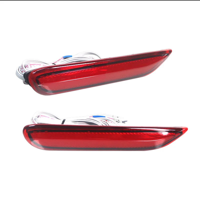 Smoked / Red Lens Red LED Rear Bumper Reflector Brake Tail, Fog Lights w/ Sequential Turn Signal For Infiniti Q50 QX56 Nissan