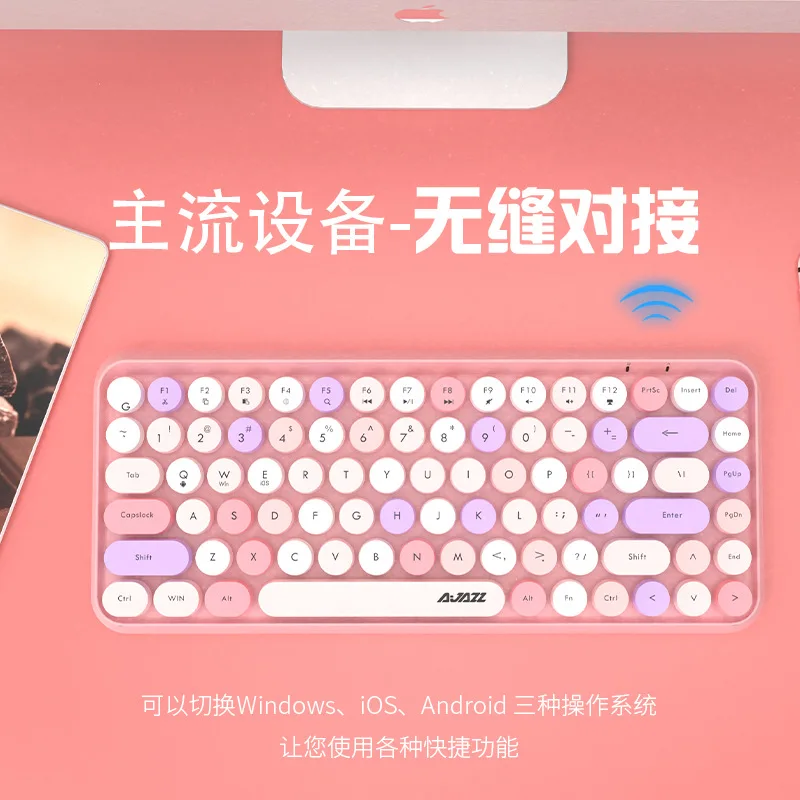 أسود Jue 308i لوحة المفاتيح اللاسلكية بلوتوث باد كمبيوتر لوحي صغير مكتب الوردي فتاة لطيف