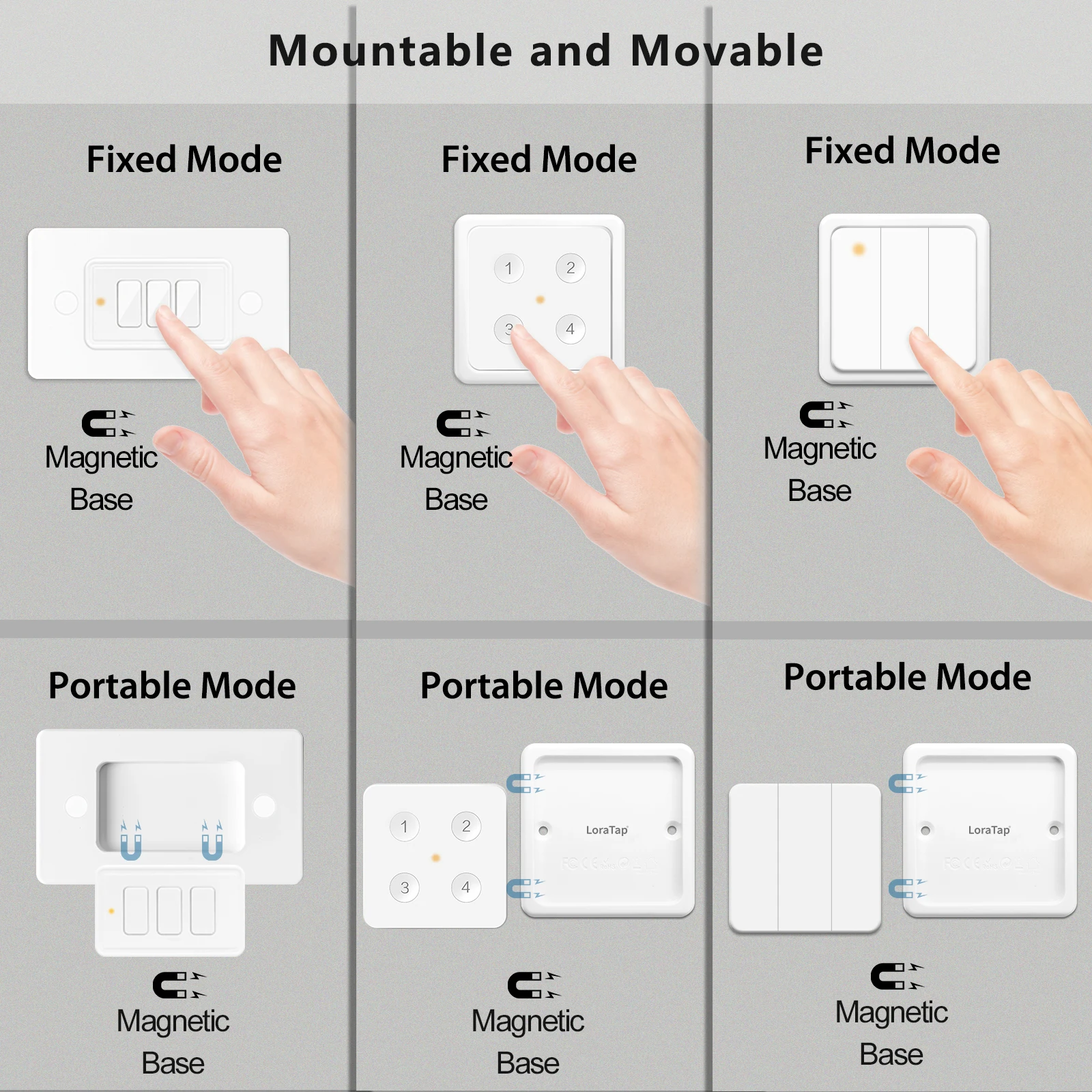 LoraTap ZigBee 3.0 Wireless 14 EU US Push Button Remote Tuya Scene Automation Control Switch Smart Life App Hub Need