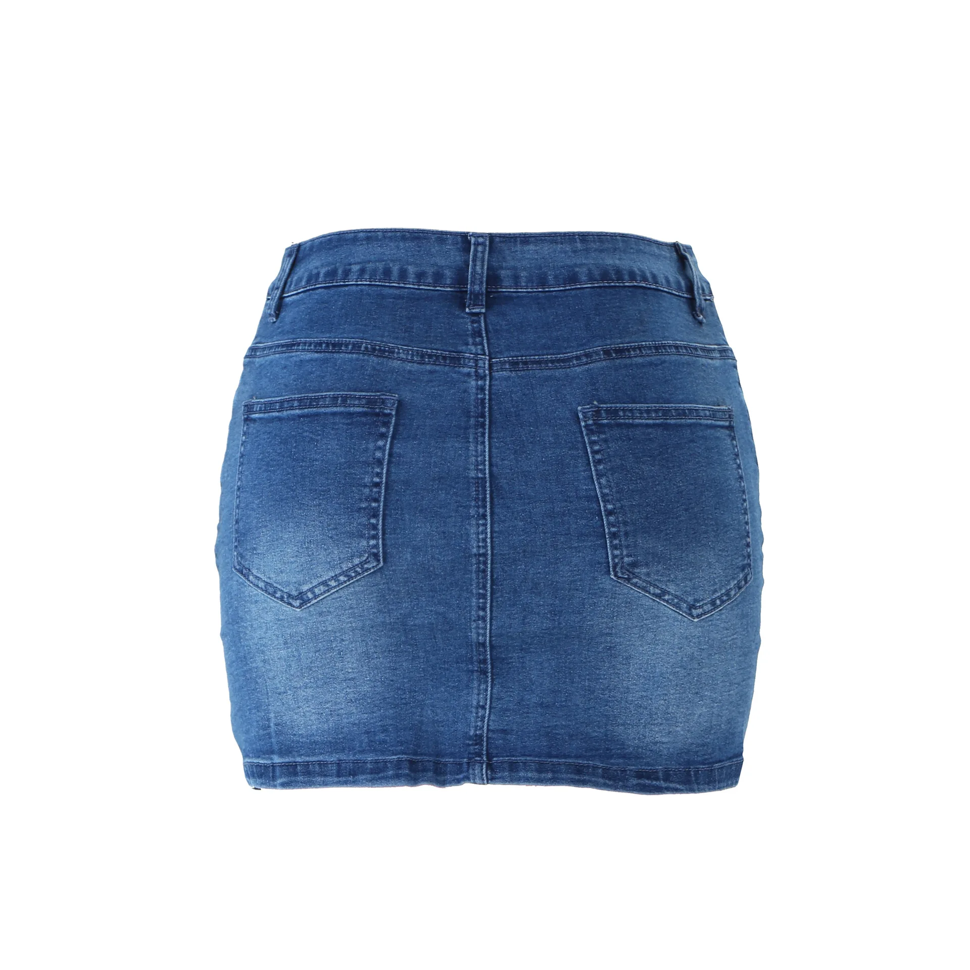 Falda corta vaquera para mujer, minifalda Sexy informal con botones, S-2XL, verano, 2022