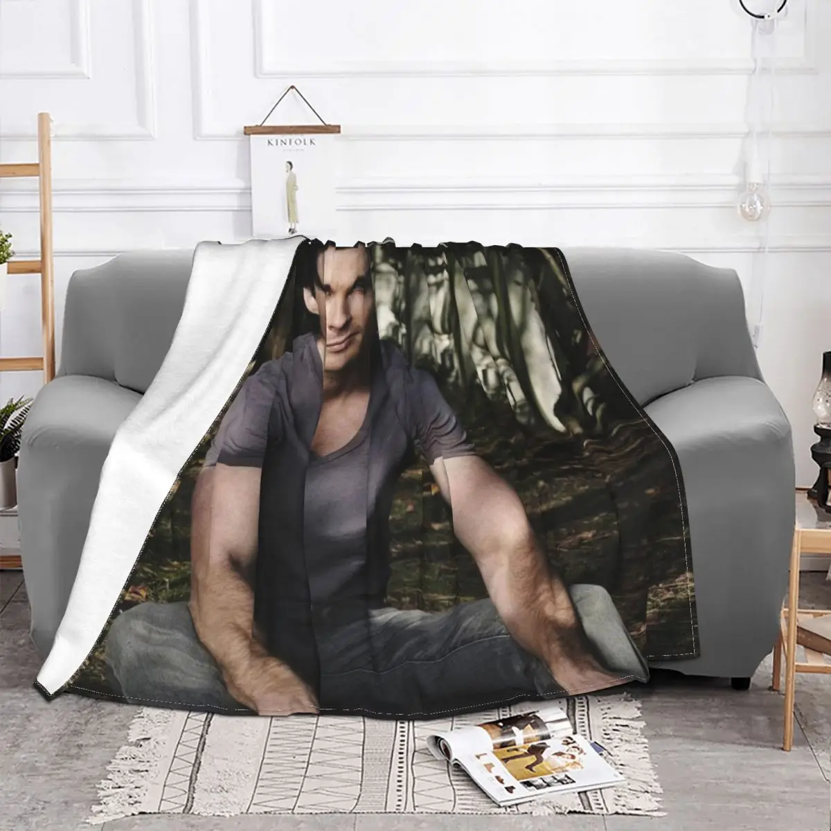 Damon Salvatore Blankets Fleece Decoration Ultra-Soft Throw Blankets for Bedding Bedroom Plush Thin Quilt