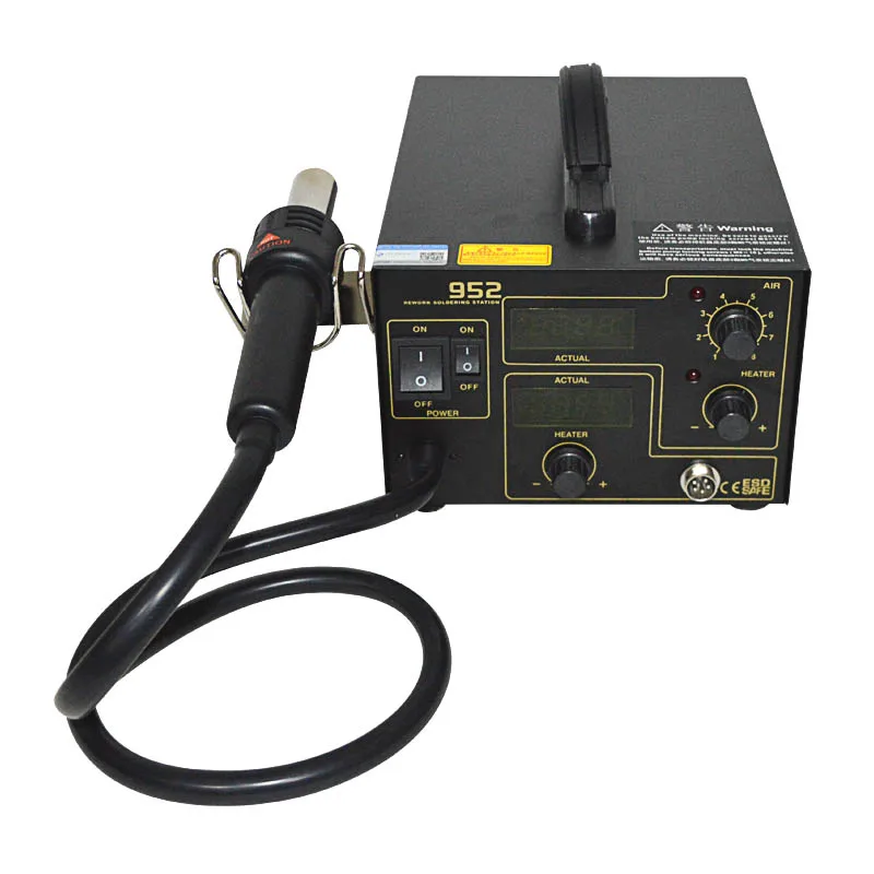 Estación de Reparación de aire caliente 952, suministro de estación de soldadura, estante de pistola de aire caliente, 2 en 1, SMD, BGA, estación de retrabajo, 110/220V, 1 ud.