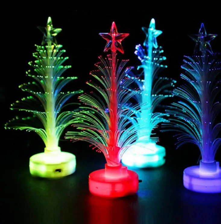 Fast Shipping 600Pcs Colorful LED Fiber Optic Lamp Christmas Tree Nightlight Children Party Accessories Gift SN2095