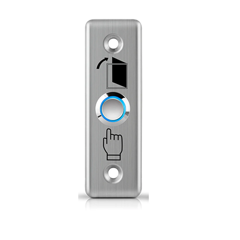 

LED Light Stainless Steel Exit Button Push Switch Door Sensor Opener Release for Access Control