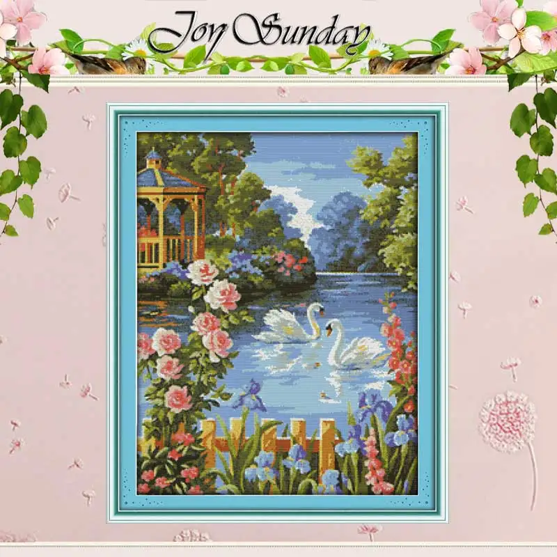 Swan Lake (3) Patterns Counted Cross Stitch Set DIY 11CT 14CT 16CT Stamped DMC Cross-stitch Kit Embroidery Needlework Home Decor