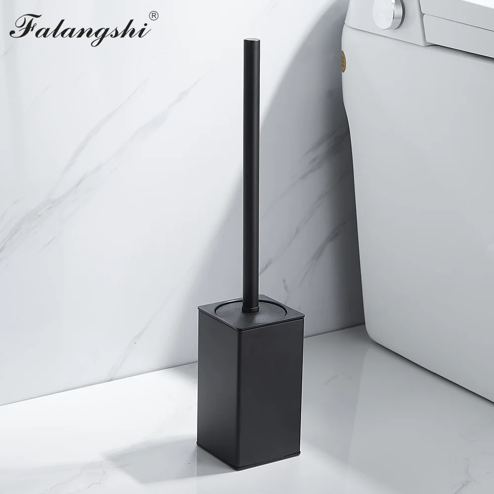 Bathroom Toilet Brush Holder Set Black Square Clean Tool Durable Vertical Toilet Brush Bathroom Cleaning Accessories WB8703