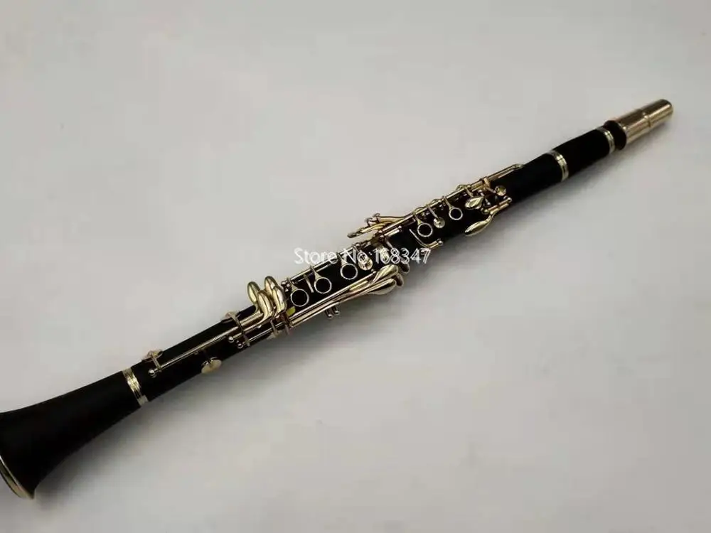 

Brand New Clarinet C Tone 17 Keys Ebony Wood Gold Plated Professional musical instrument With Case Free Shipping