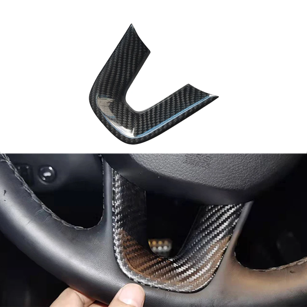 

1PC Real Dry Carbon Fiber Steering Wheel Trim For Dodge Challenger Charger Durango for Jeep Grand Cherokee SRT8