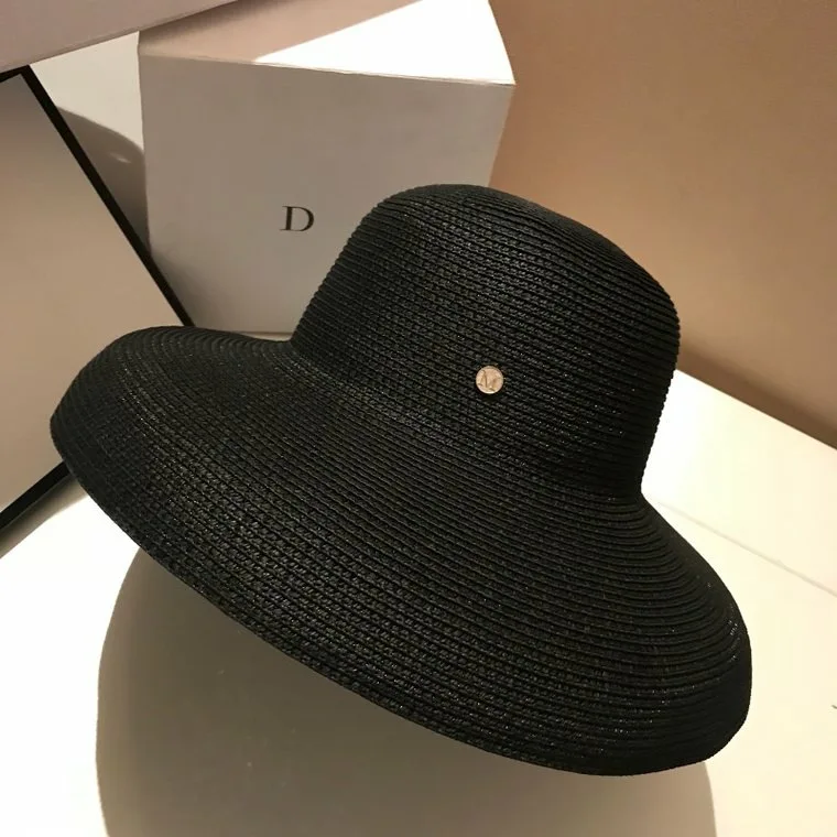 2020 Fashion New Elegant Jazz Hats For Women White Sun Hat Men Formal Blue Summer Beach Cap Letter M Fedora Straw Hat