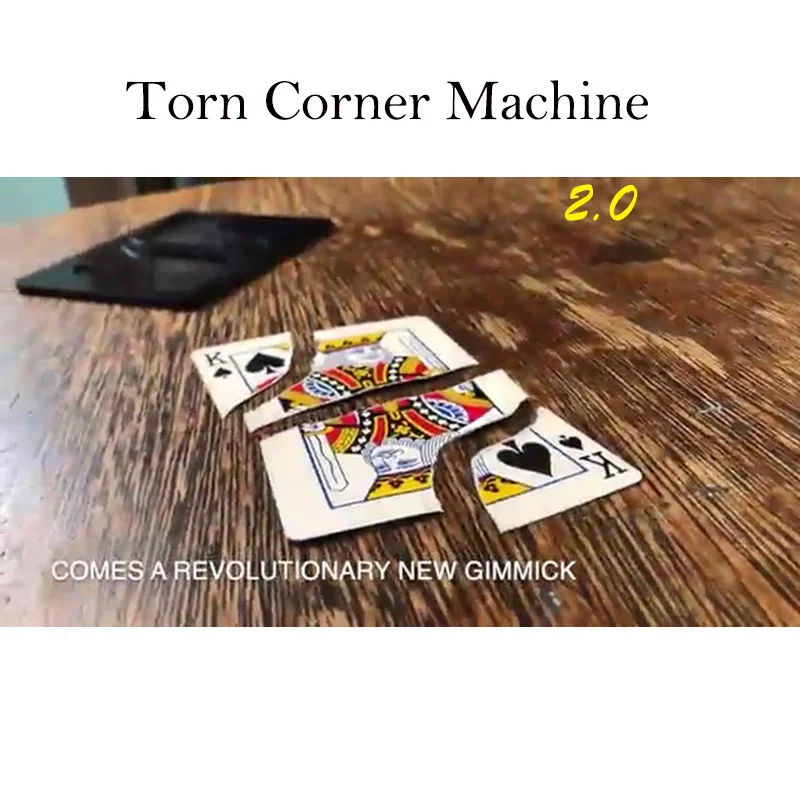 Torn Corner Machine 2.0 (TCM 2.0) Magic Tricks Selected Card Torn Magia Magician Close Up Street Illusions Gimmick Props Funny