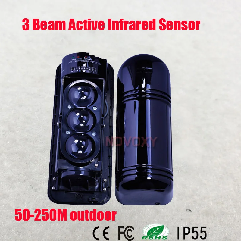 

Free Shipping Photoelectric 3 Beam Perimeter Fence Active Infrared IR Sensor Barrier Detector Window Outdoor Intrusion Alarm