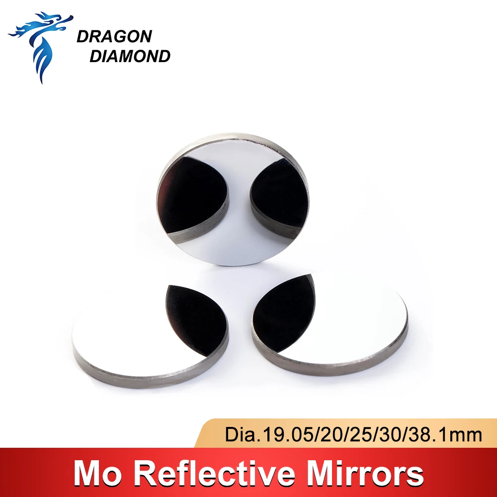 

12Pcs Mo reflector Mirrors Diameter.19.05 20 25 30 38.1mm Thickness 3mm for CO2 Laser Cutting Engraving Machine