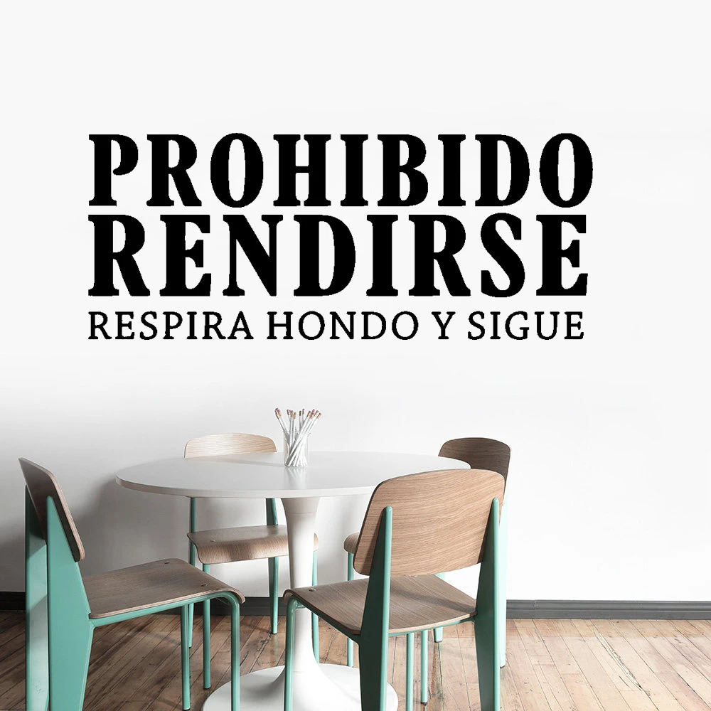 Pegatina de pared con frases en español, papel tapiz impermeable para oficina y habitaciones, calcomanías de vinilo de empresa, Mural, Frase de vinilo, oferta