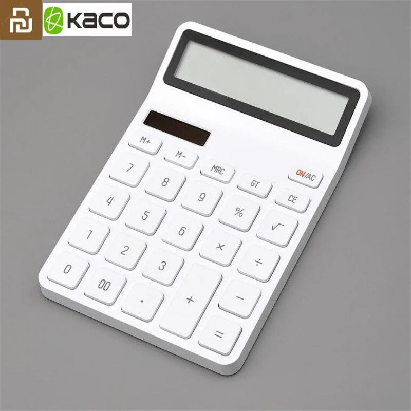 Youpin KACO LEMO Desktop Calculator Photoelectric Dual Dive 12 Number Display Automatic Shutdown For Office Finance Business