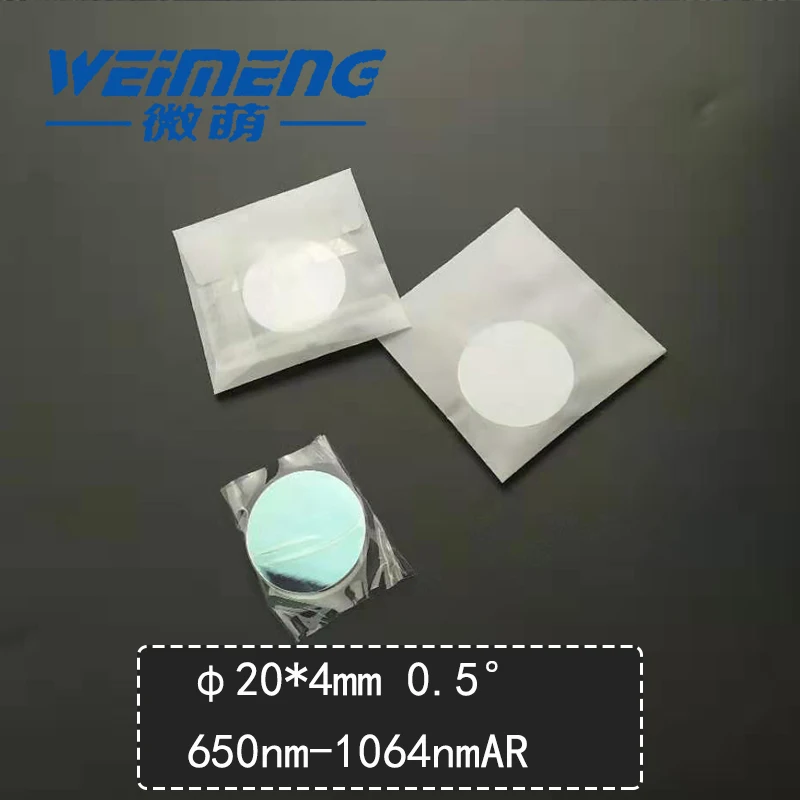 

Weimeng Φ20*4mm wedge mirror angle:0.5 degree 650nm&1064nmAR coating quartz for laser machine & Laboratory & Optics & equipment