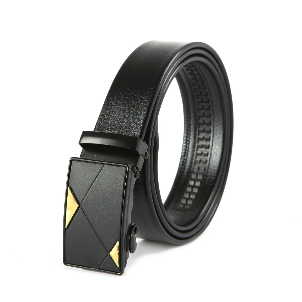 

Western Denim Men's Leather Automatic Belt Length Cuttable Belt Buckle Fashion Classic