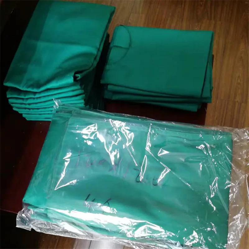 Surgical Cloth Hole Towel Cotton Green Cloth Surgical Treatment Towel High Temperature Disinfection Surgical Towels with Hole