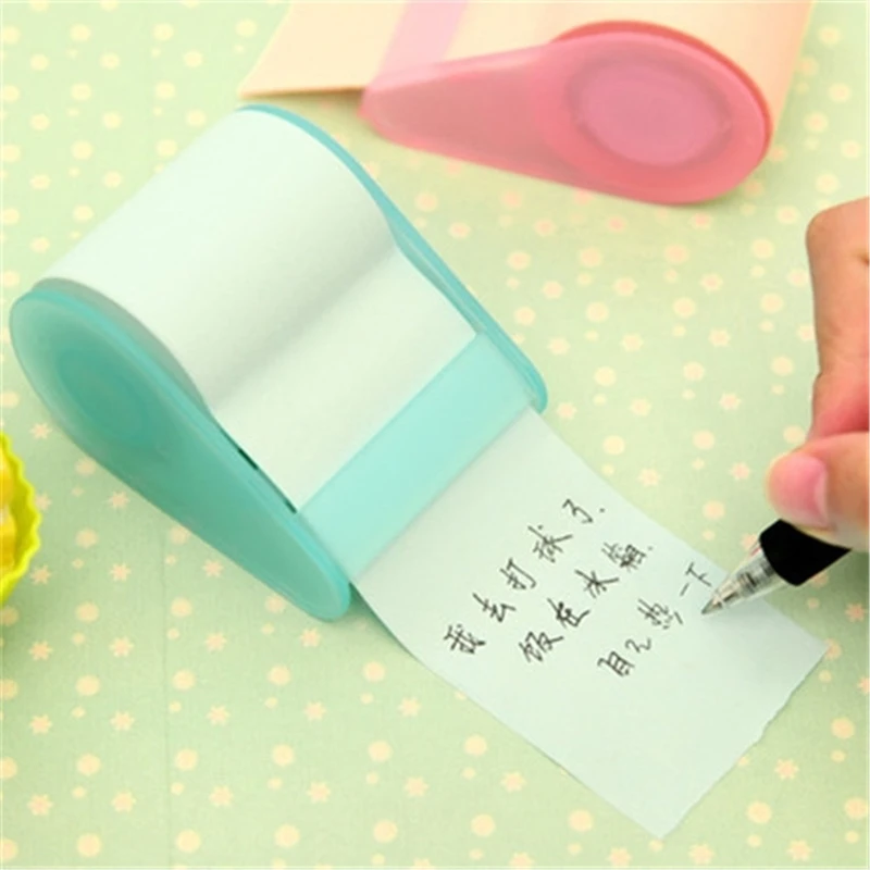 Kawaii Colorful Sticky Notes Set Roll Refillable Adhesive Paper 8M School supplies Memo Pad for Notebook Stationery Sticker