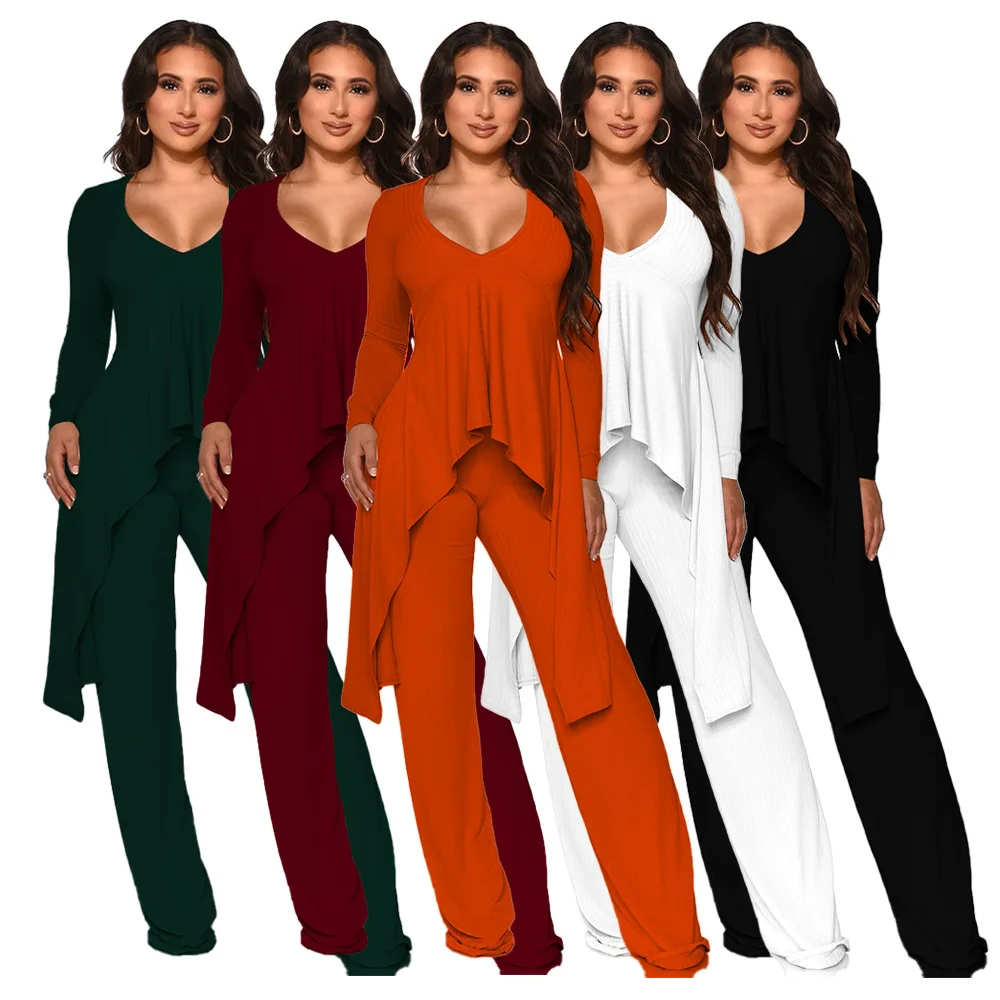 

Sweatsuits For Women Long Sleeve Fall Clothes For Women Two Piece Set 2 Piece Sets Women Outfits v-neck Winter Clothes Wholesale