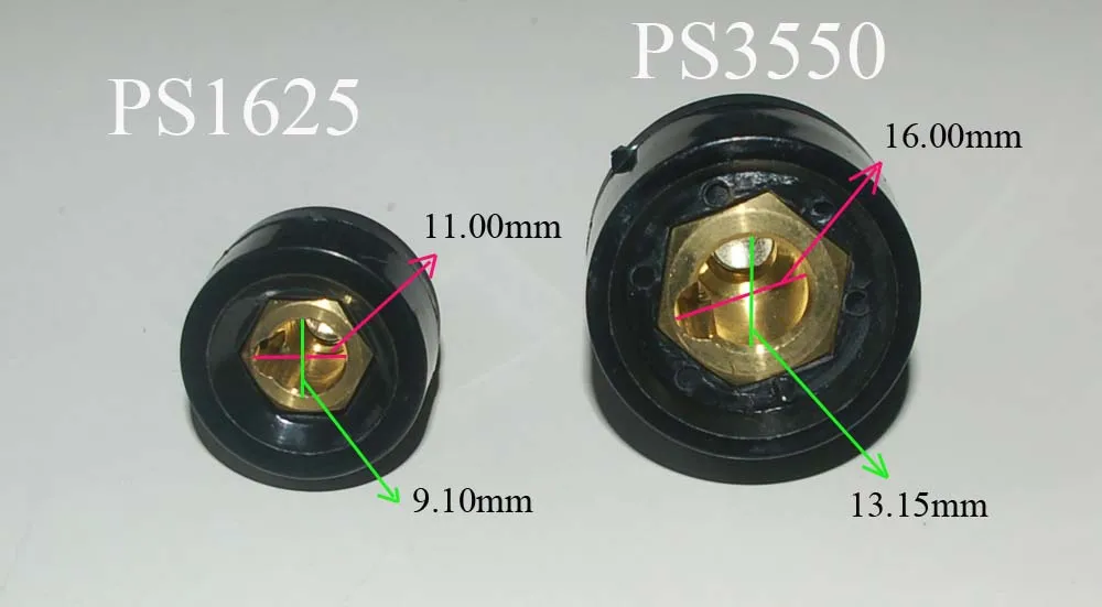 TIG เชื่อมสายแผงซ็อกเก็ต Dinse Quick Fitting สีแดงและสีดำ DKZ10-25 2pcs