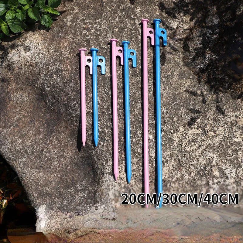 6 Pcs of Outdoor Multifunctional Camping Steel Nails Bold and Long Rainbow Colors Camp Nails Beach Nails for Large Tent Canopy