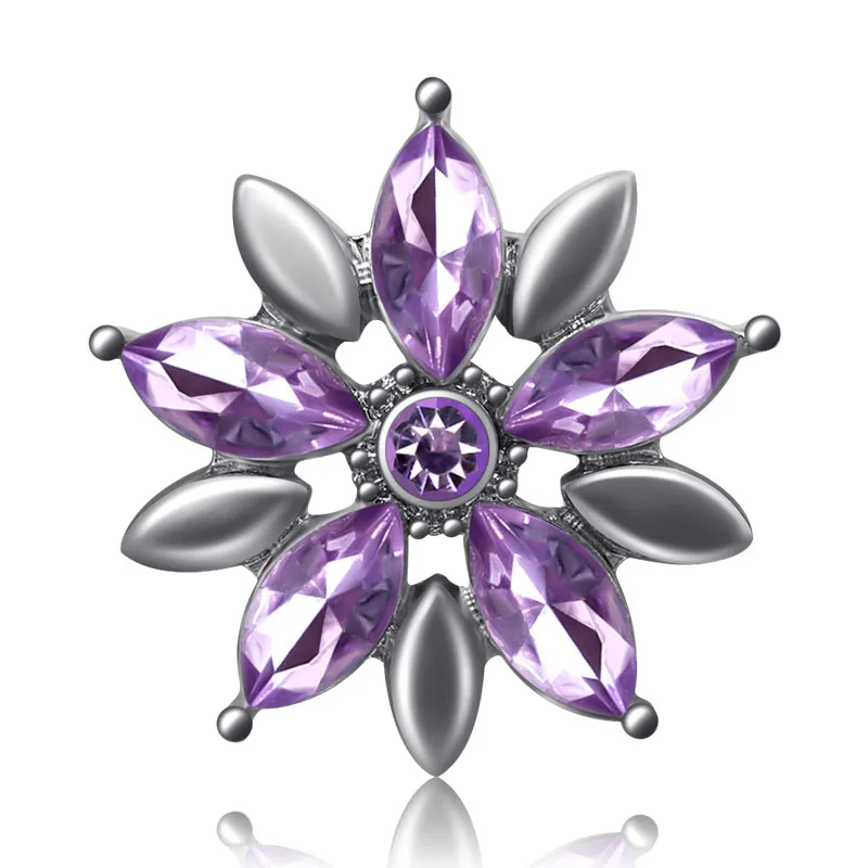 KZ3503 New Flower rhinestone Beauty 20MM snap buttons fit DIY 18MM snap bracelet snap jewelry Christmas Gift