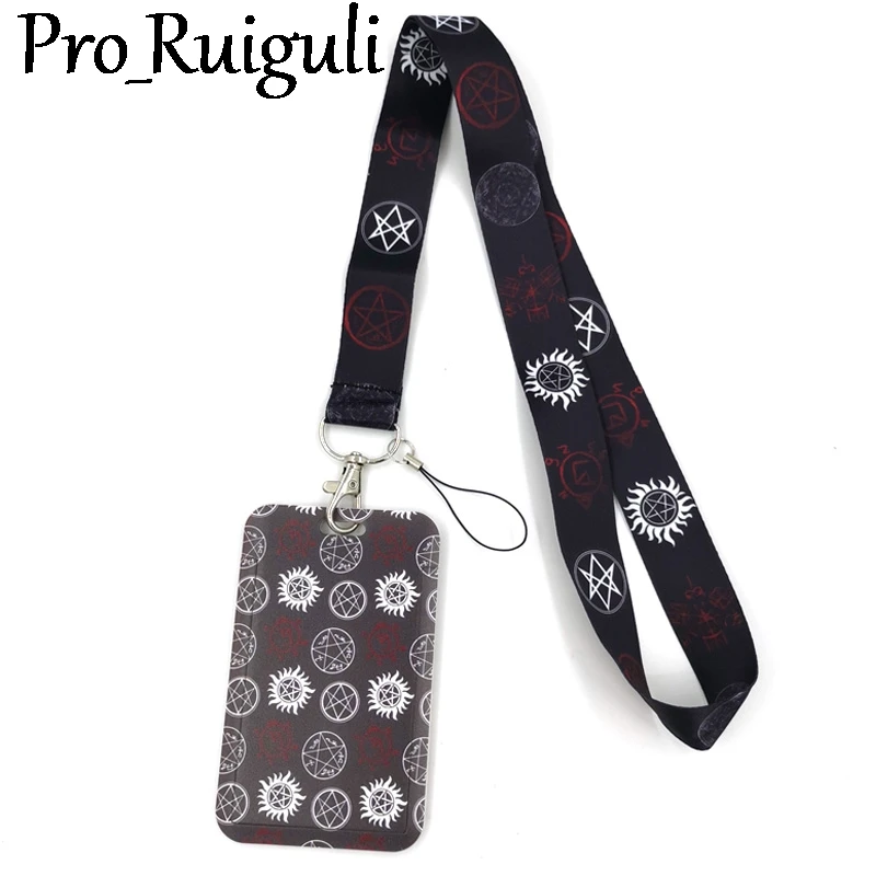 

Supernatural SPN Fashion Lanyard ID Badge Holder Bus Pass Case Cover Slip Bank Credit Card Holder Strap Card Holder