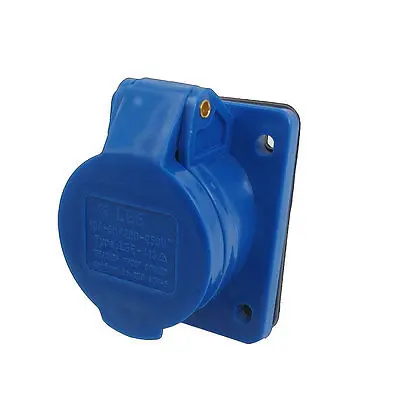 High Quality AC 220-250V 16A 2P+E IEC309-2 Panel Mount Industrial Socket Blue