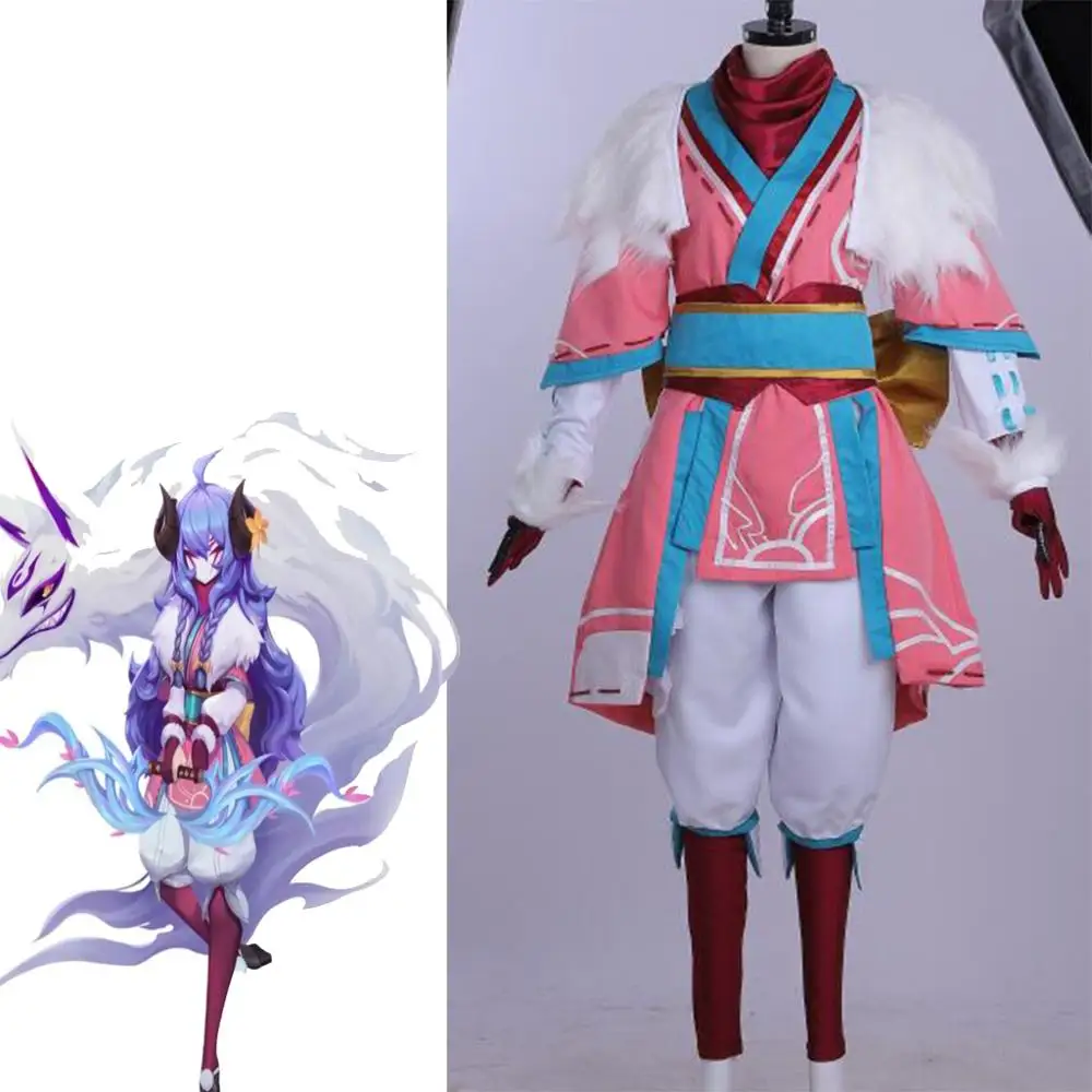 

Game LOL Spirit Blossom Kindred Cosplay Costume Adult Women Eternal Hunters Costume Custom Made L320