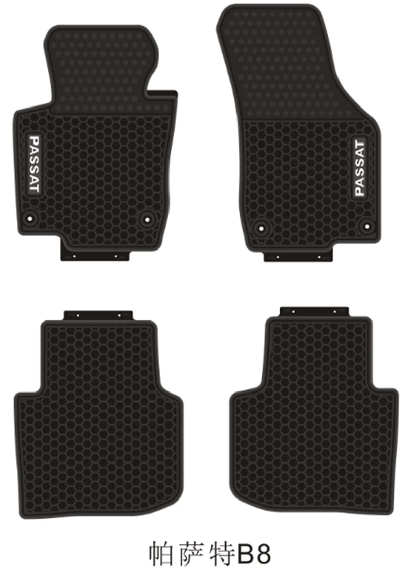 

CUSTOM Rubber Car Floor Mats for Volkswagen CADDY Passat B8 B7 B6 Tiguan No Odor Waterproof Carpets