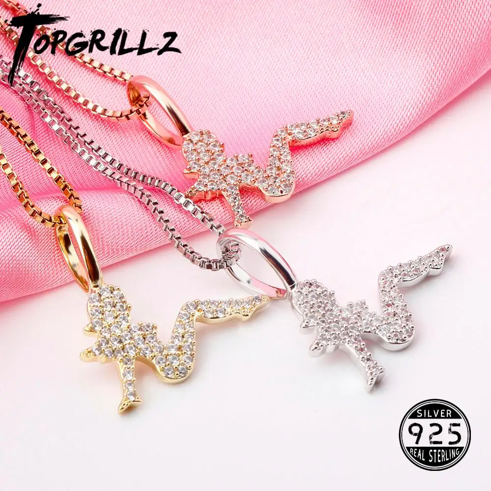 TOPGRILLZ Charm Women Pendant 100%925 Sterling Silver Iced Zircon Pendant Women Fashion Jewelary.