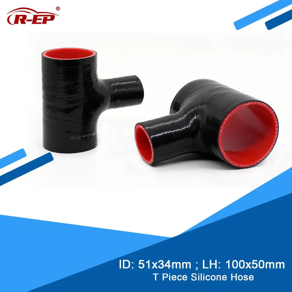 R-EP T Shape Silicone Hose 51x34mm Rubber Joiner Inter cooler Turbo for Radiator Tube Air Intake Pipe High Temperature Flexible