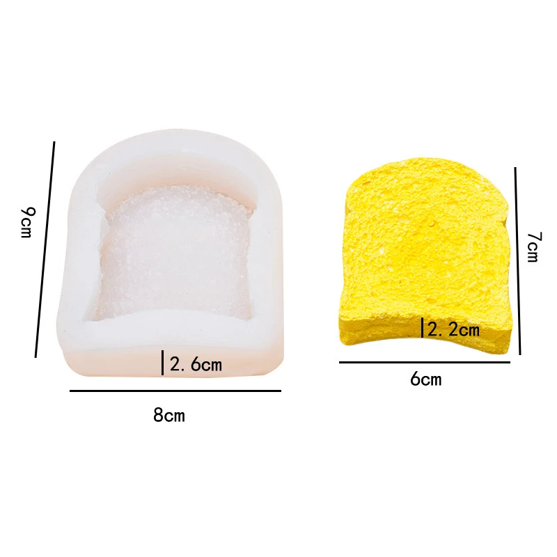 Toast Sliced Bread Aroma Candle Silicone Mold Poached Egg Cake Decoration Resin Mold Silicone Mold For Candle Making