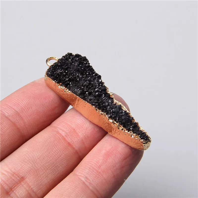 Natural Rose Red Arrow Quartz Crystal Druzy Agates Pendants For Diy Women Jewelry Making Earring Necklace Handmade Wholesale